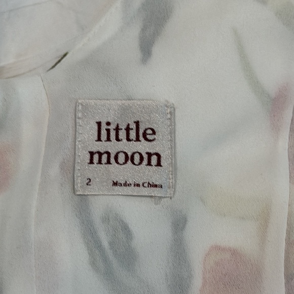 Little moon summer cream dress with orange flowered - Picture 4 of 4